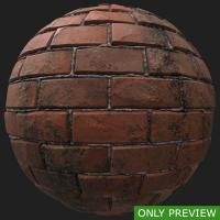 PBR wall brick dirty preview 0001